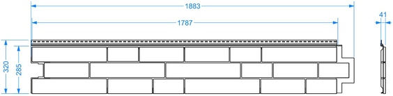 Чертеж панели сайдинга LUX под камень, ROCKY