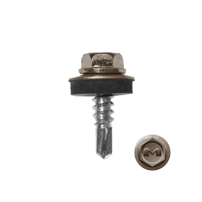 Саморез по металлу Daxmer 5,5х19 (250шт) сверло №3 RAL 7006